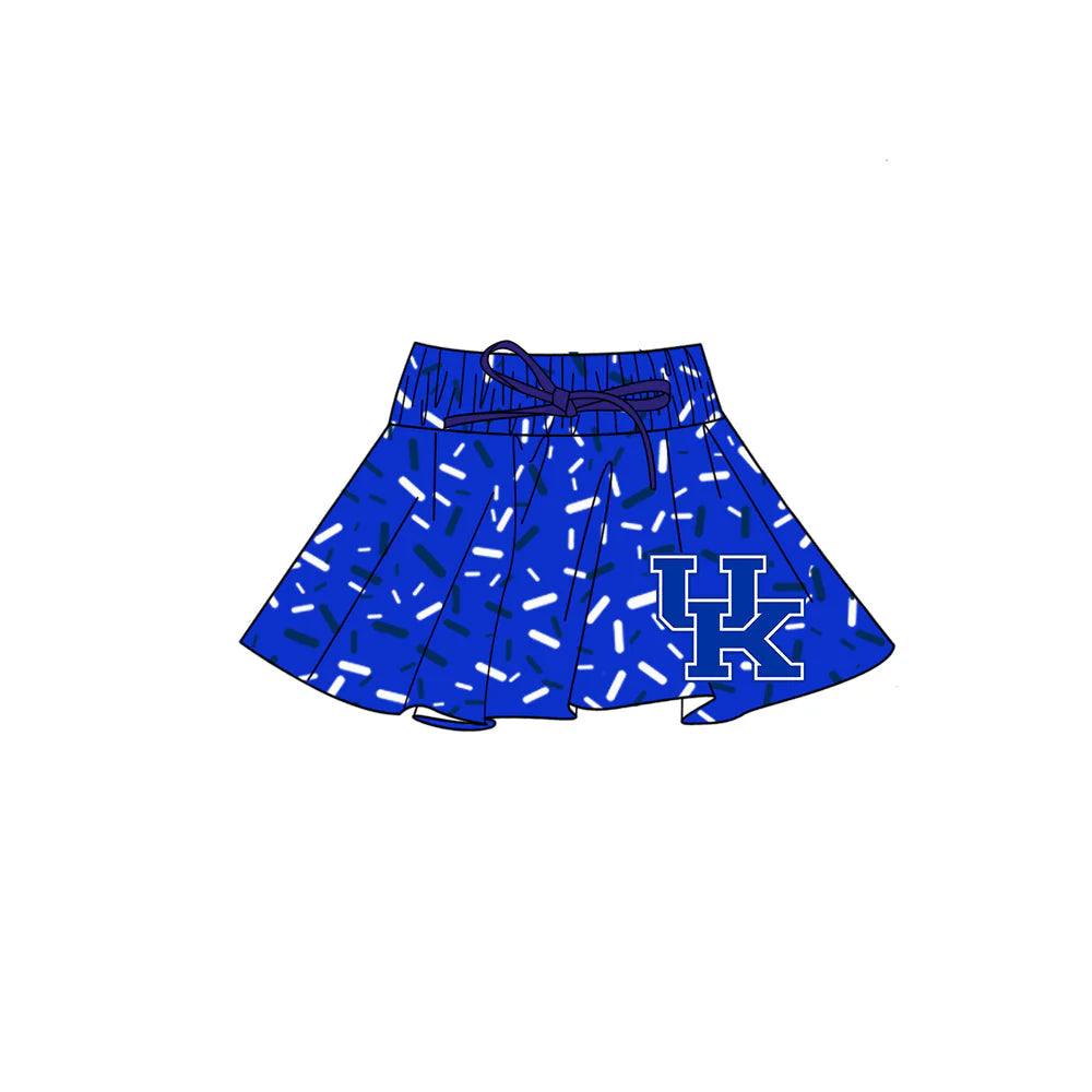(Custom Design Preorder MOQ 5) Baby Girls Blue Sprinkles UK Team Skirt Shorts Bottom