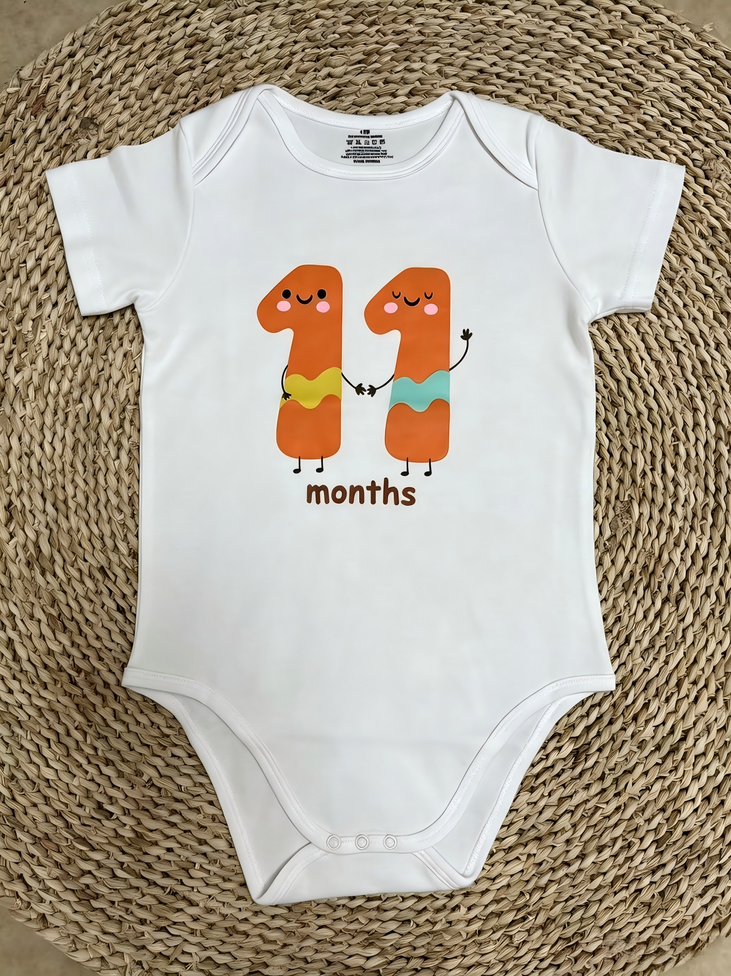USA Shop 1-12 Month Vinyl White Cotton Baby Summer Romper