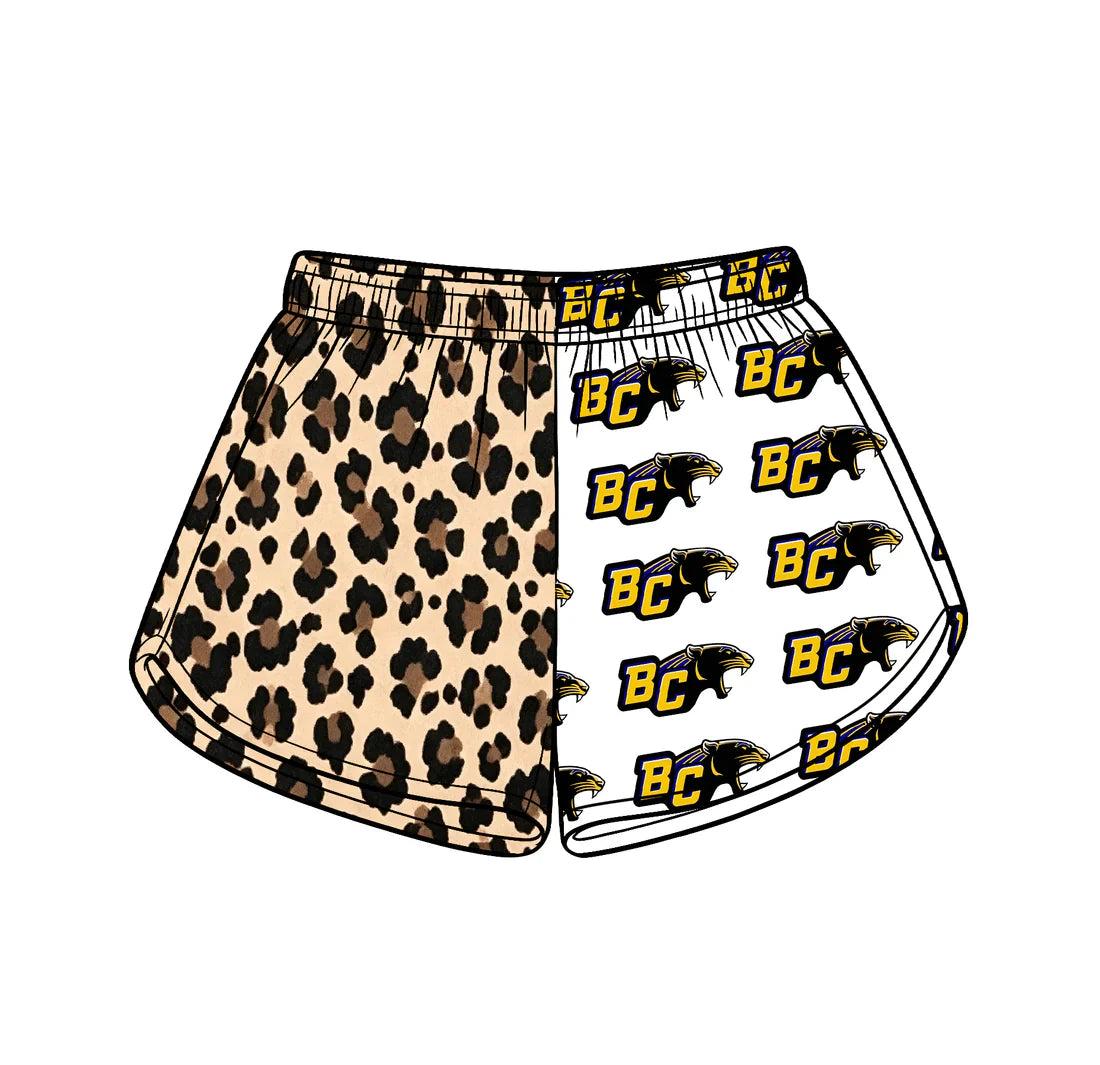 (Custom Preorder MOQ 5) Baby Girls Leopard BC Team Shorts Bottom