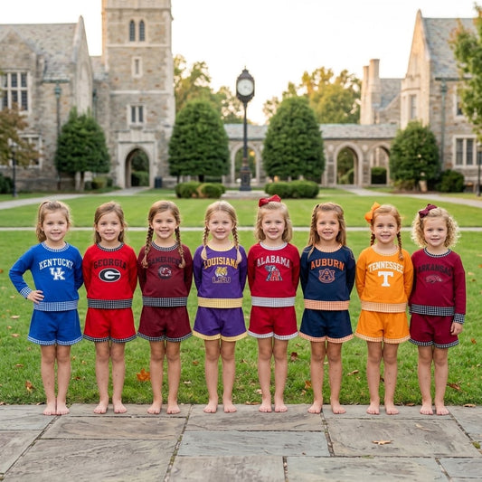 Sibling Kids Girls Long Sleeve Top Eith Shorts Vinyl Sport Team Outfit