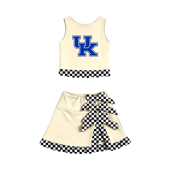 (custom moq 5)Baby Girls UK Vest Bows Ruffle Skirt Short Team Clothes Sets Preorder(副本)