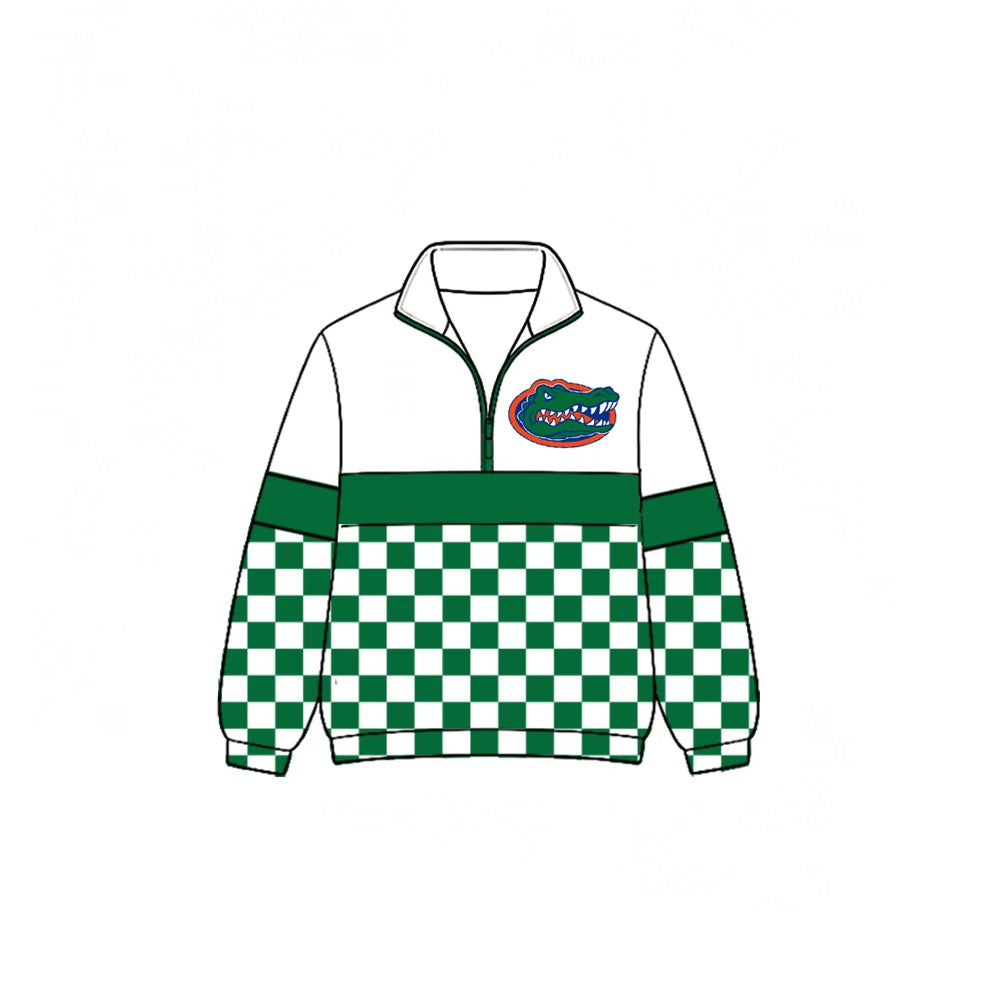(Custom Design Preorder MOQ 5) Teams Florida Plaid Print Kids & Adult Long Sleeve Zipper Pullover Jacket