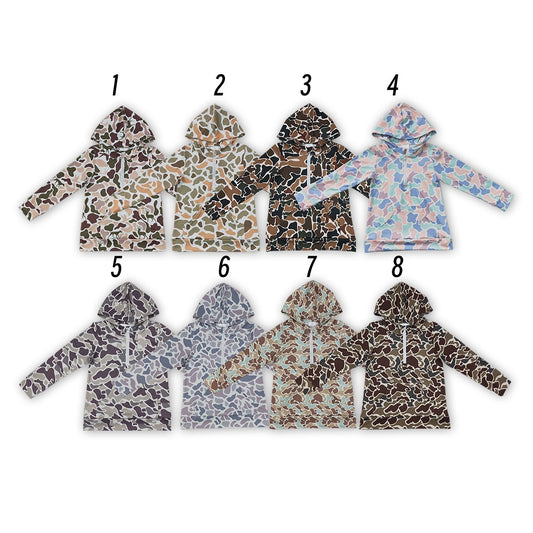Sibling Baby Boys Hunting Camo Long Sleeve Hoodie Top with Zipper
