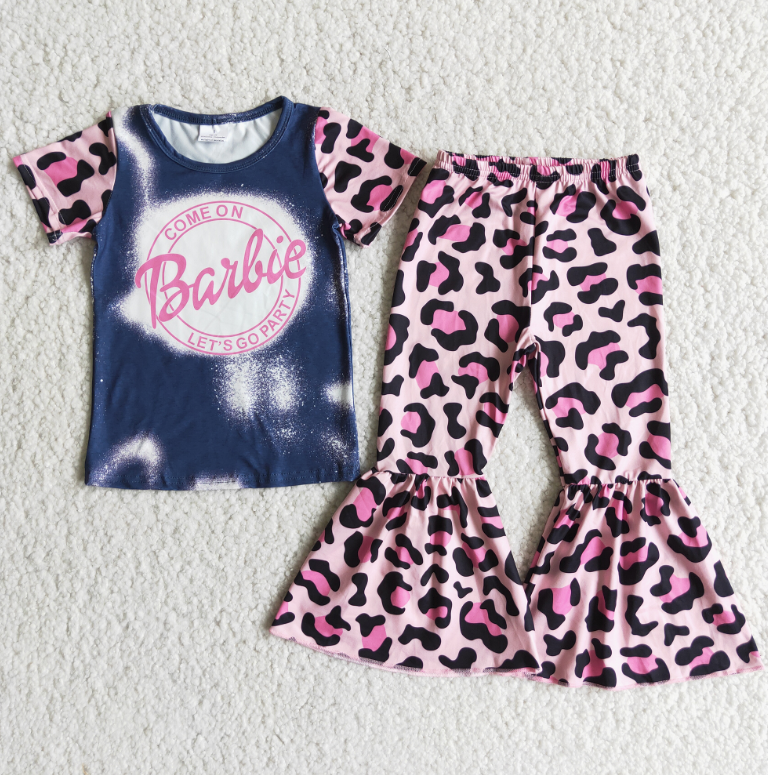 Short sleeve bell bottom pants outfits E8-1