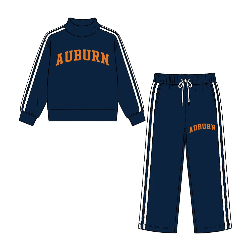 Preorder( 5 MOQ) Baby Girls Auburn Mock Neck Top Wide Leg Pants Outfit