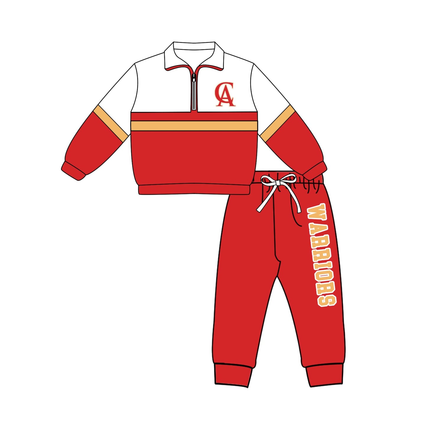 Preorder (moq 5)Baby Boys Vikings Zip Pullovers Top Jogger Pants Team Clothes Set