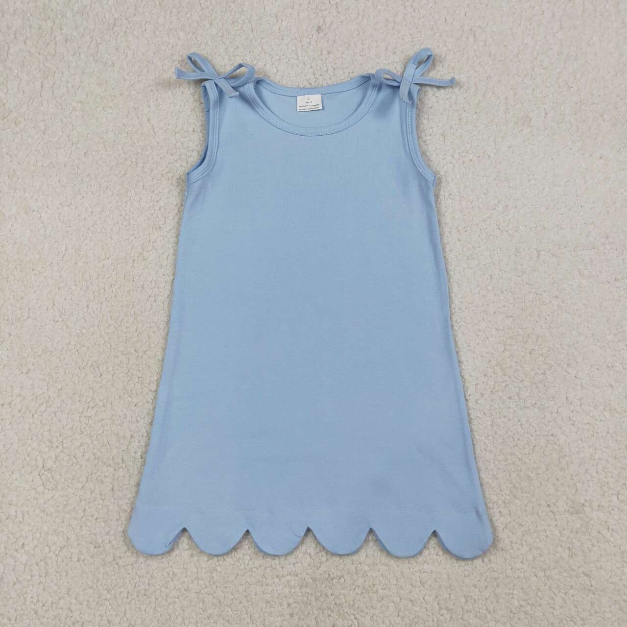 GSD3705 Baby Girls Light Blue Sleeveless Scalloped sets