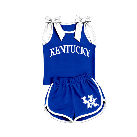 7.4 GSSO3830 Preorder Girls UK Bow Strap Tank & Contrast Trim Shorts 2 Piece Vinyl Outfit