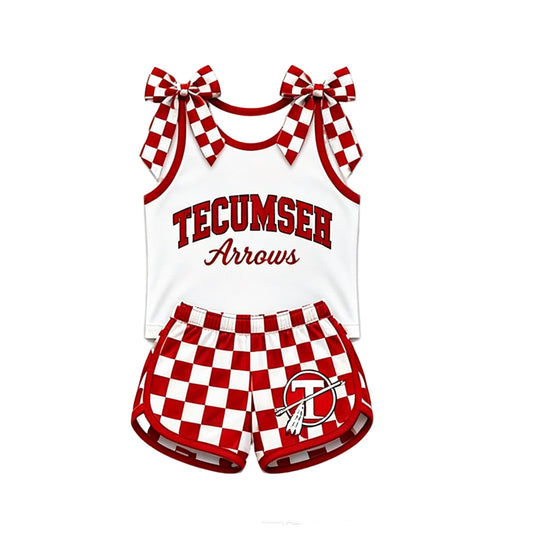 (Custom Design Preorder MOQ 5) Teams Tecumseh Arrows Bows Vest Top Shorts Mommy and Me Summer Yoga Clothes Set