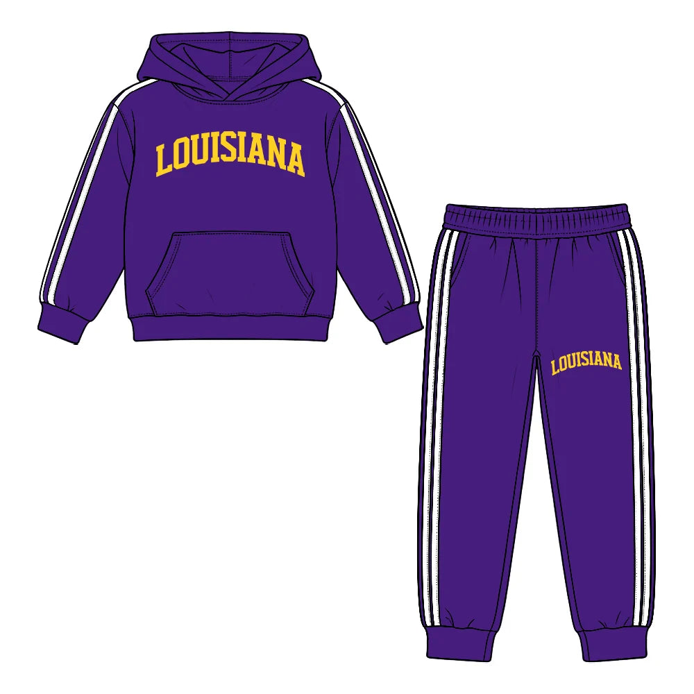 Preorder( 5 MOQ) Baby Girls LUS Purple Hoodie Top Jogger Pants Outfit