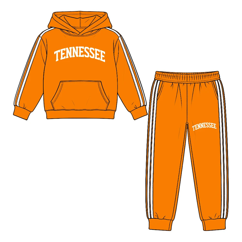 Preorder( 5 MOQ) Baby Girls Tenessee Orange Hoodie Top Jogger Pants Outfit