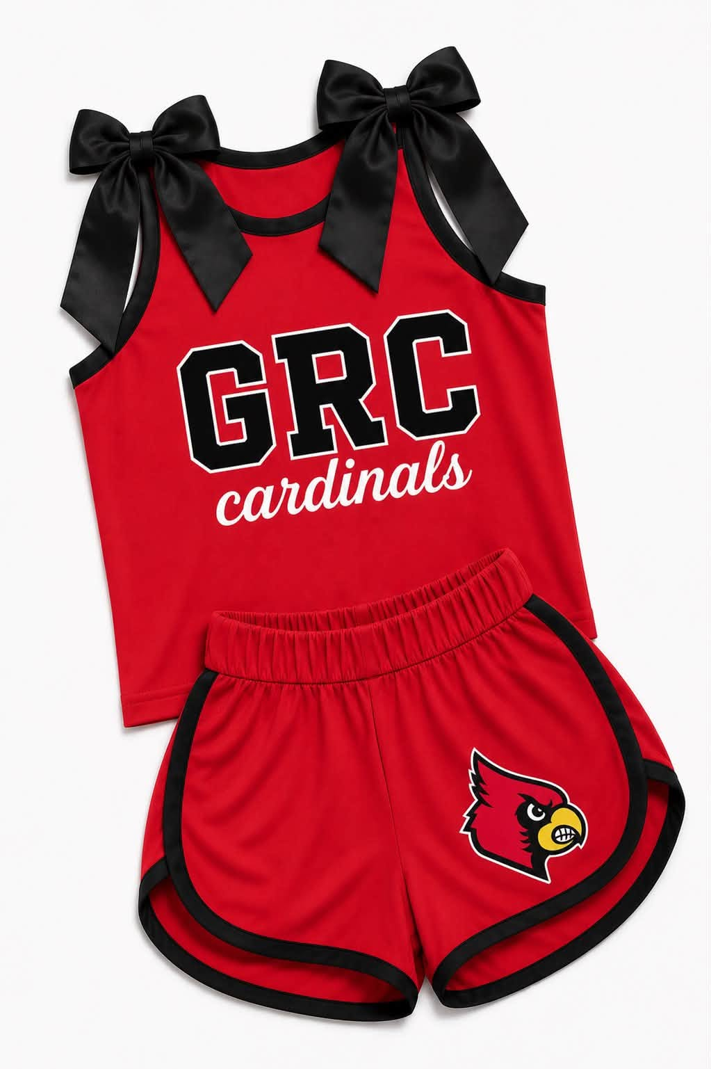 Preorder (moq 5) Baby Girls GRC Cardinals Sleeveless Top Short Team Clothes Sets
