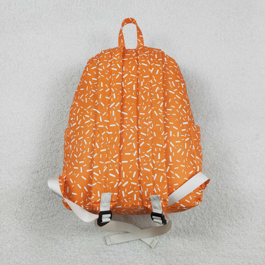 Baby Kids Orange Drip Sprinkles Team Zipper School Back Bags