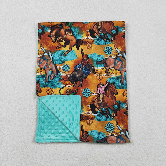 Baby Toddler Western Horse Rodeos Minky Blankets