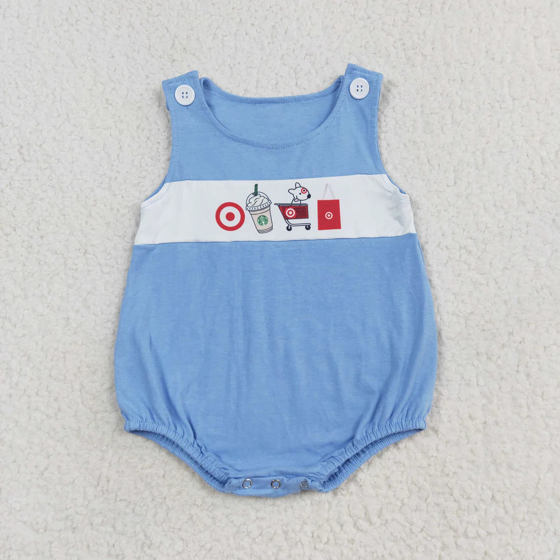 Baby Girls Boys Coffee Cart Summer Sibling Rompers Clothes Set