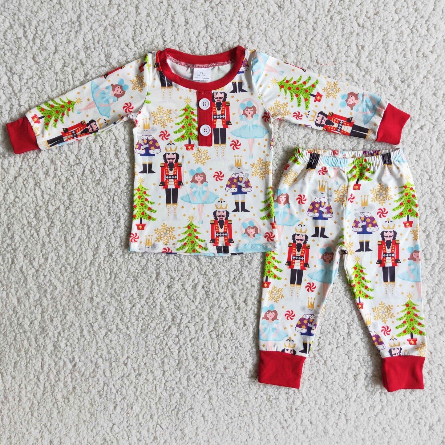 6 A6-20 Nutcracke* Soldier Print Girls Christmas Pajamas Clothes Set