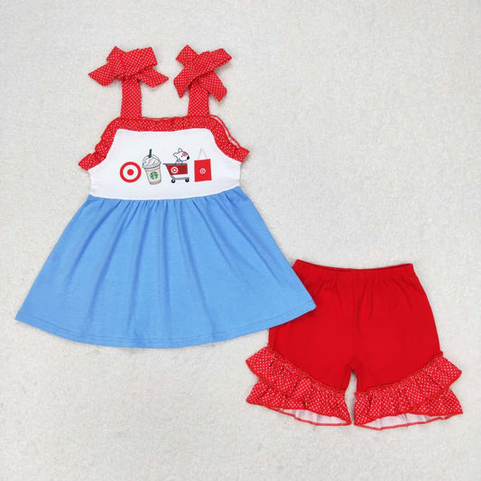 Baby Girls Boys Coffee Cart Summer Sibling Rompers Clothes Set