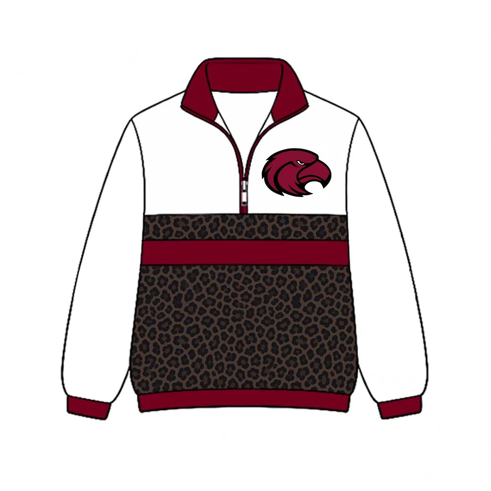(Custom Design Preorder MOQ 5) Cutter morning star Leopard Print Girls & Women Sports Team Long Sleeve Zipper Pullover Top