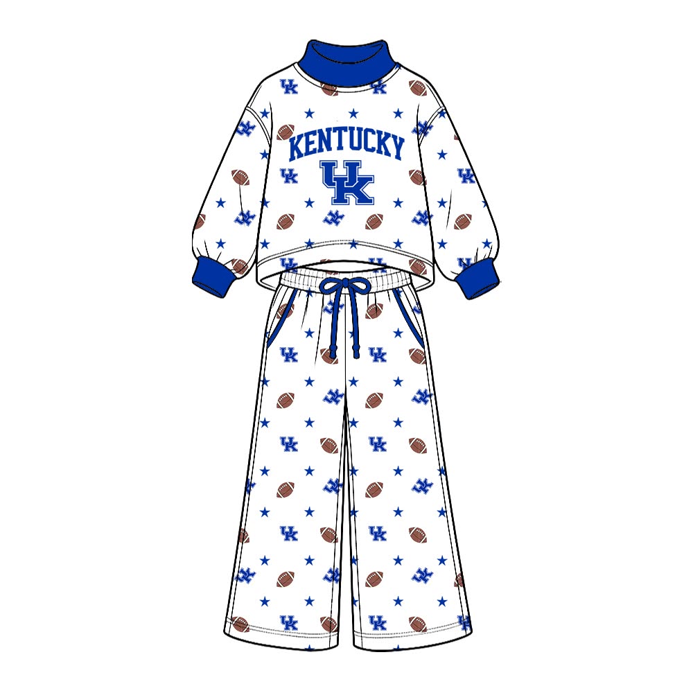 Preorder( 5 MOQ) BabyBoys Sport Team UK Long Sleeve Mock Neck Top Wide Leg Pants Outfit