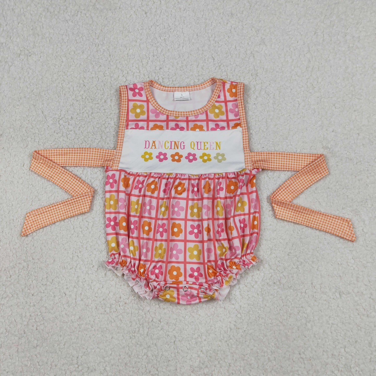 Dancing Queen Bubble Romper, Infant Summer Outfit with Belt