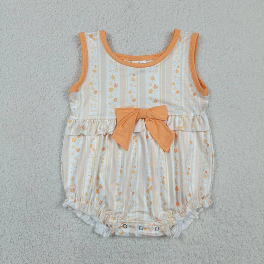 Small Flowers Print Baby Girls Summer Sleeveless Romper
