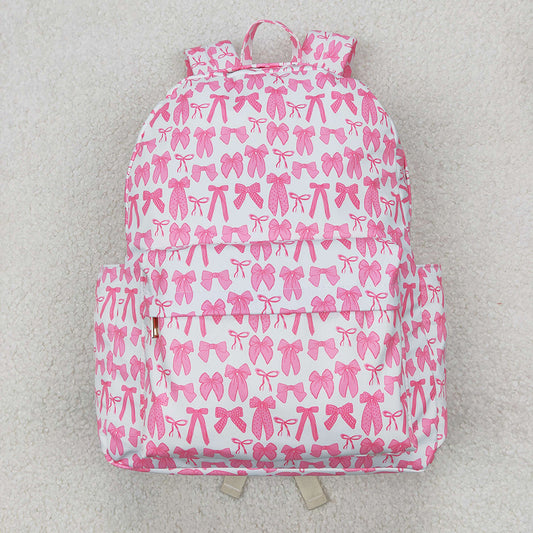 Two Colors Sibling Baby Girls Pink Blue Bows Backpacks Bags