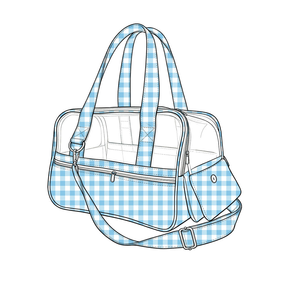7.13 BA0402 Preorder Kids Boys Blue Checkerd Pet Carrier Bags