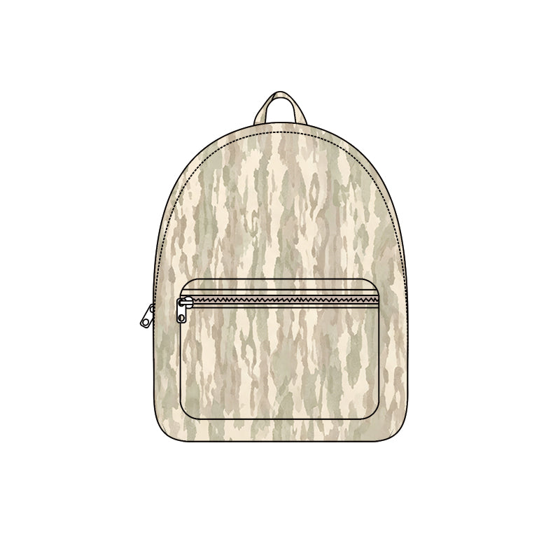 10.15 BA0460 Preorder Khaki Camo Print Kids Backpack Bags