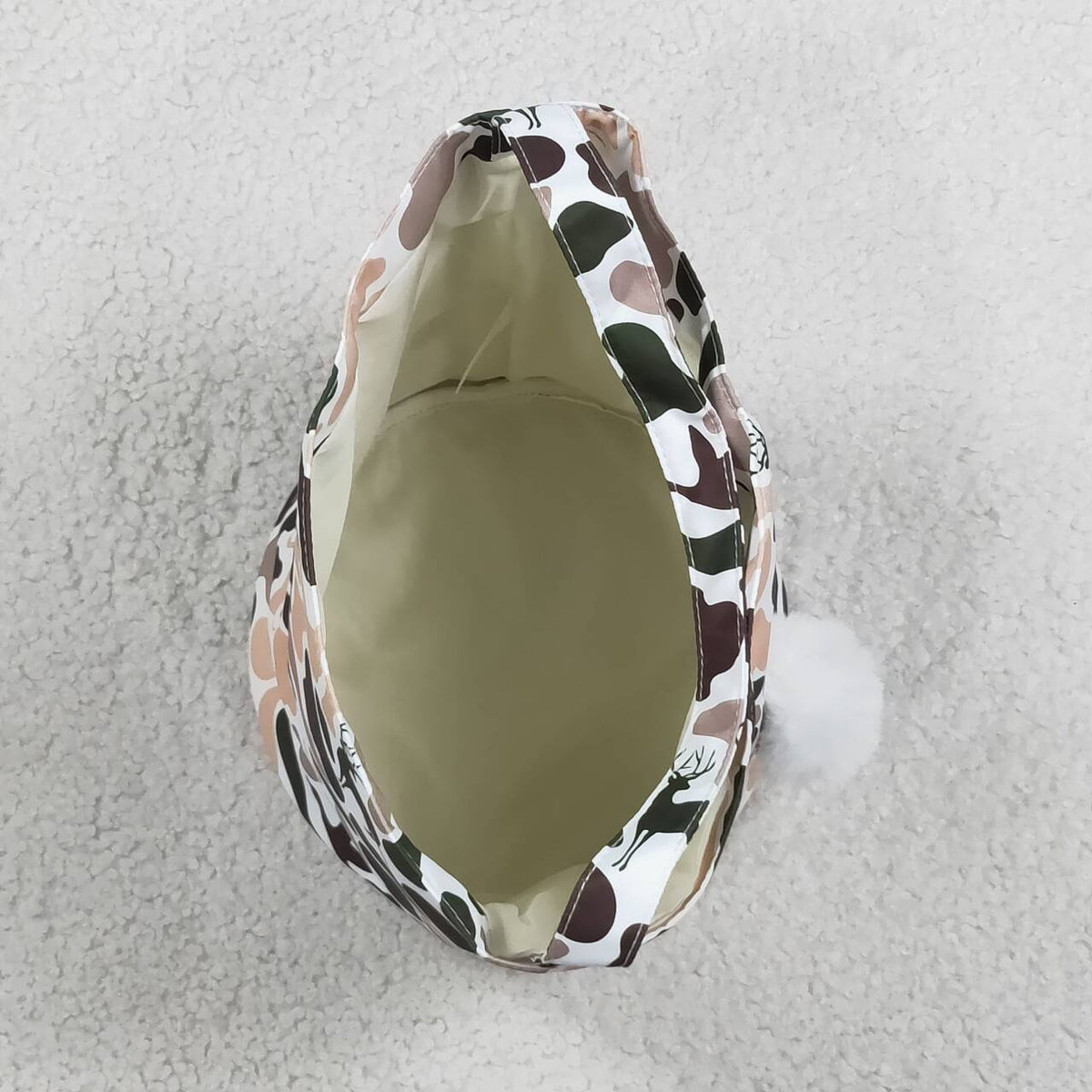BA0466 Embroidery Rabbits Baby Kids Southern Khaki Camo Easter Bucket Bag