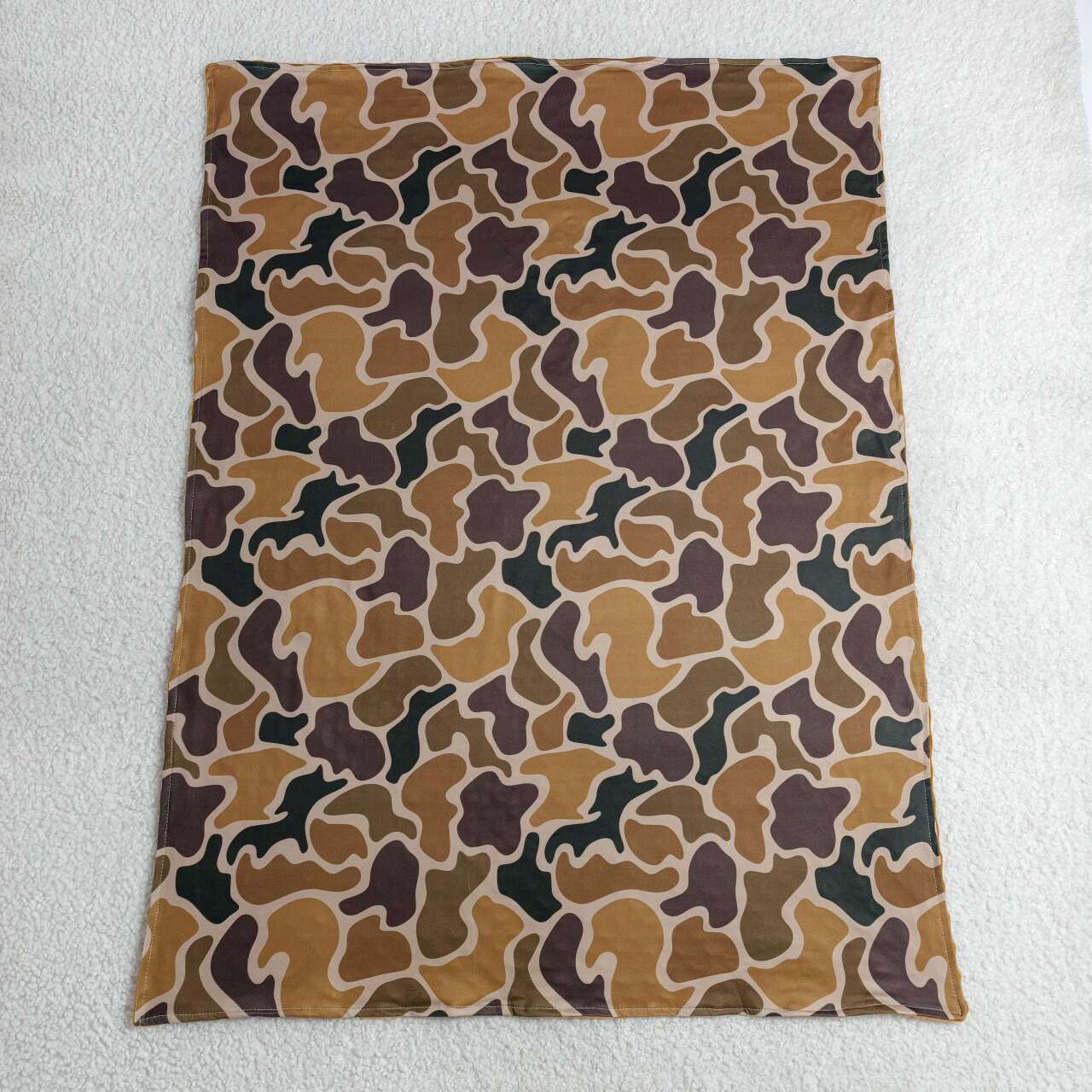 BL0231 Brown Camo Print Baby Blanket