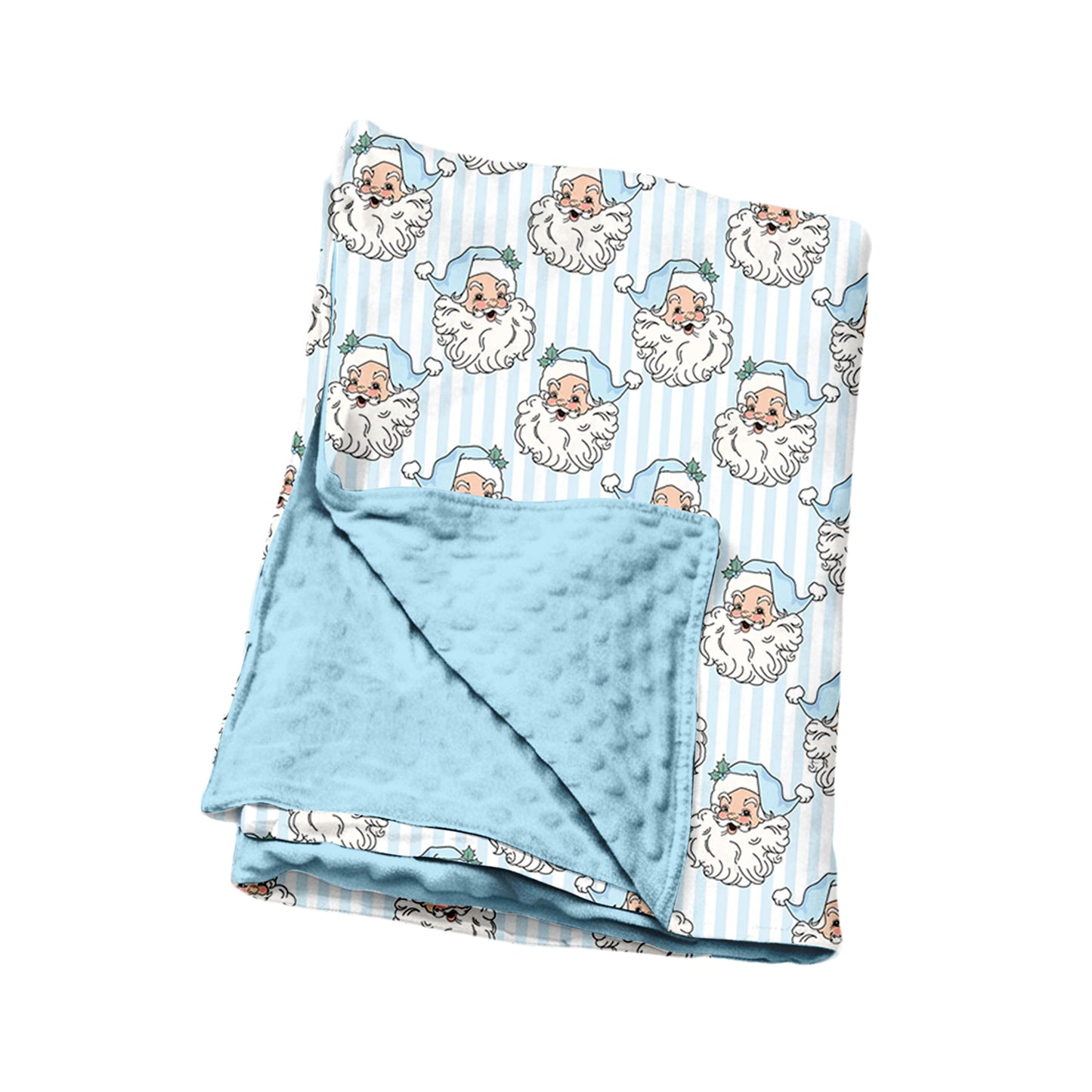7.15 BL0256 Preorder Santa Stripes Baby Christmas Blanket