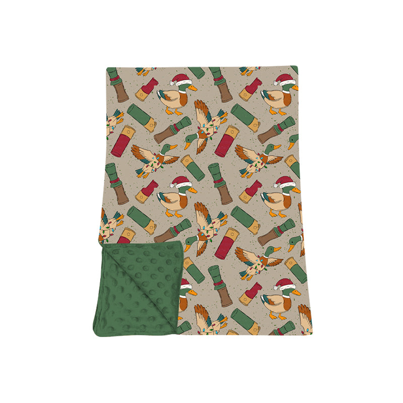 7.29 BL0276 Preorder Duck Call Print Baby Boys Christmas Blanket