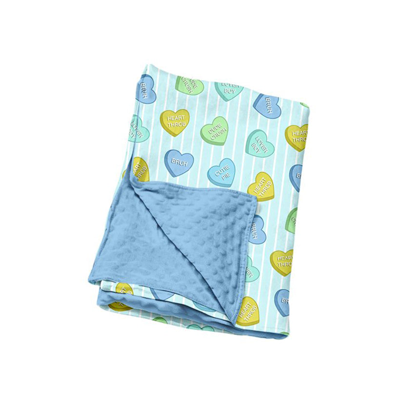 8.26 BL0303 Preorder Baby Boys Blue Heart Cnady Blanket