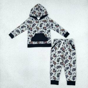 Sibling Kids Boys Long Sleeve Pocket Hoodie Top Jogger Pants Outfit