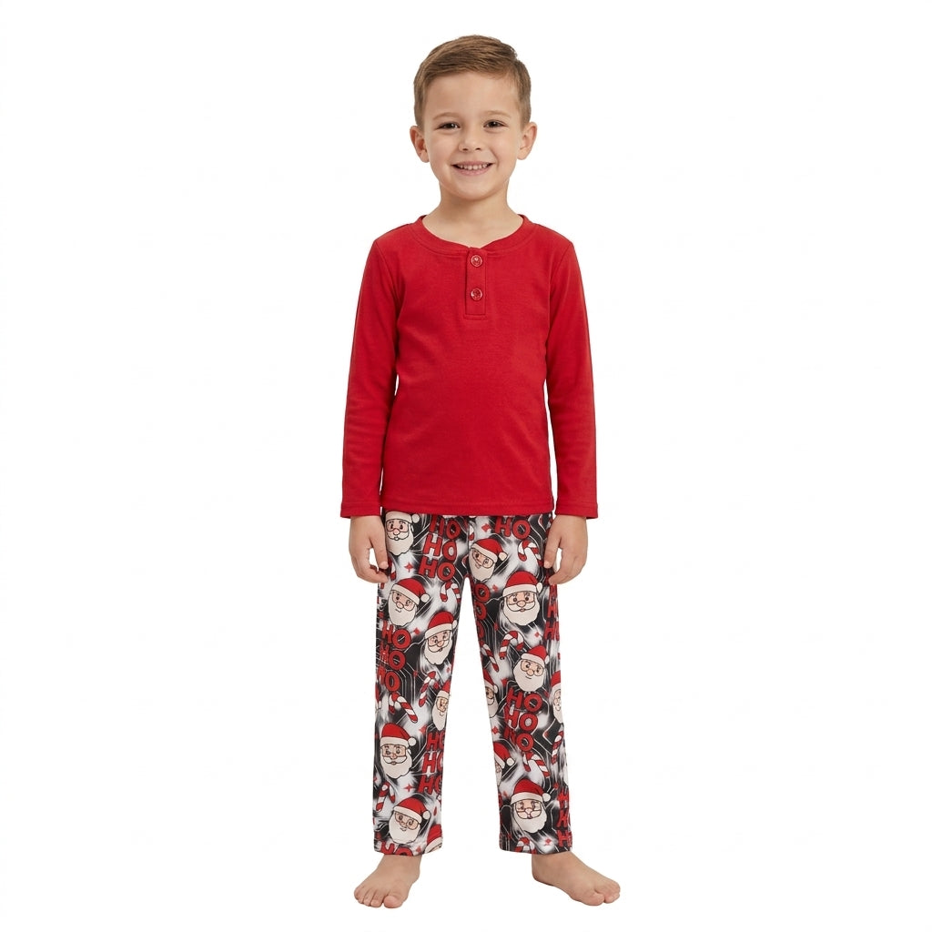 BLP1513 Red Top HOHOHO Santa Pants Baby Boys Christmas Clothes Set