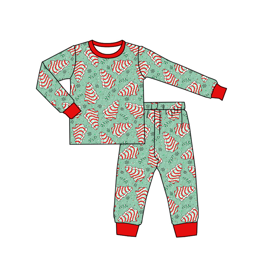 7.29 Preorder Baby Boys Christmas Tree Cake Long Sleeve Pajama Set