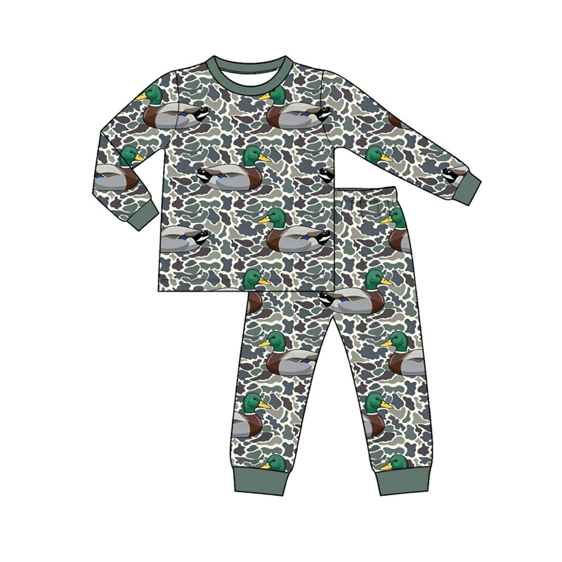 10.30 BLP1657 Preorder Kids Boys Duck Camo Long Sleeve Pajama Set
