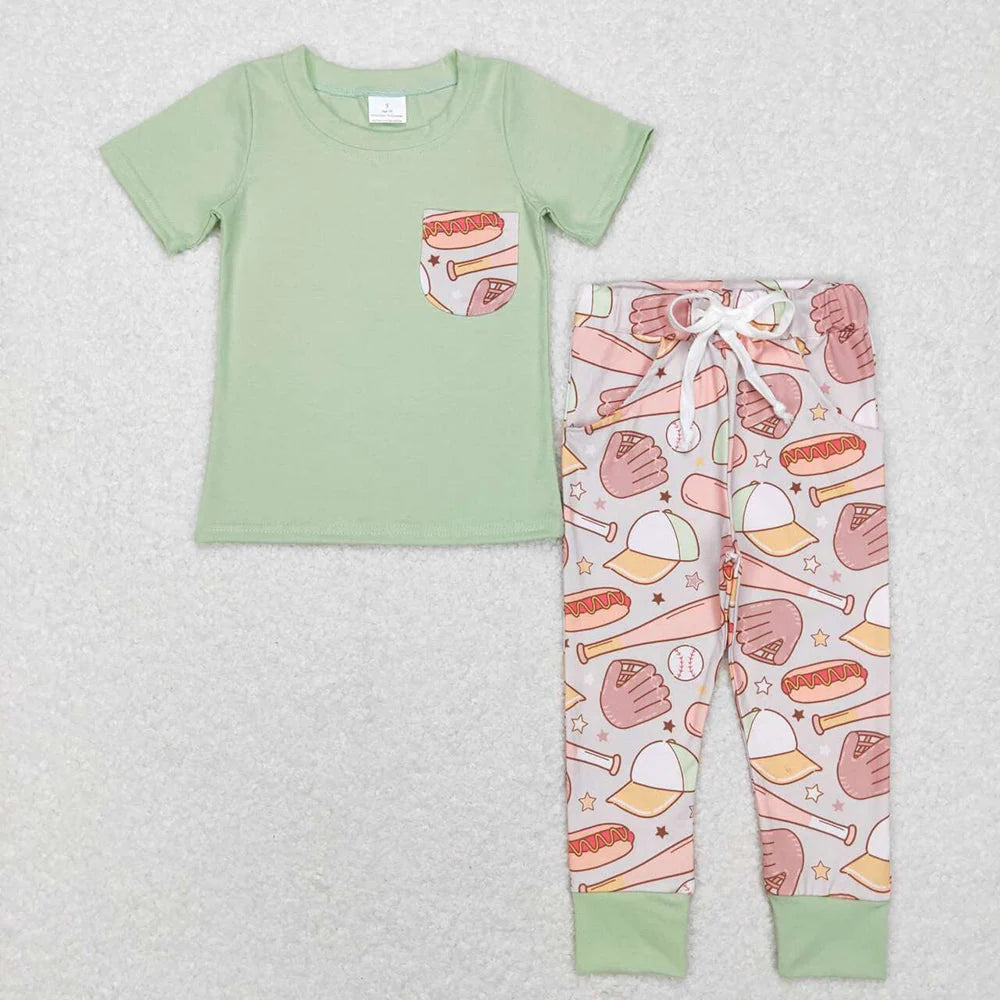Sibling Baby Boys Sport Ball Short Sleeve Top Pants Outfit