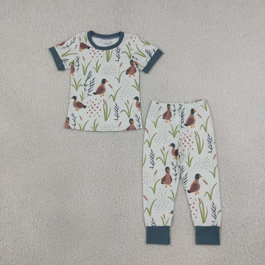 BSPO0519 Duck Print Boys Pajamas Clothes Set