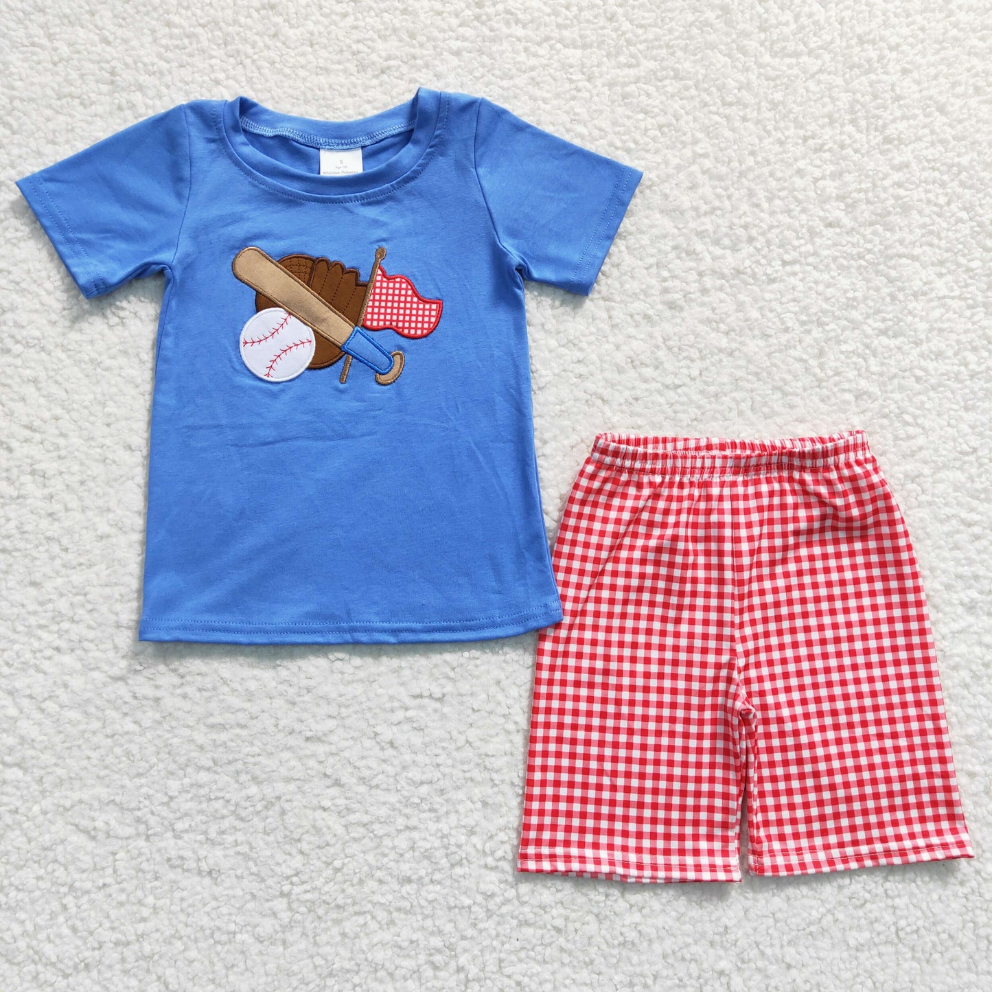 Boys baseball print embroidery outfits BSSO0134