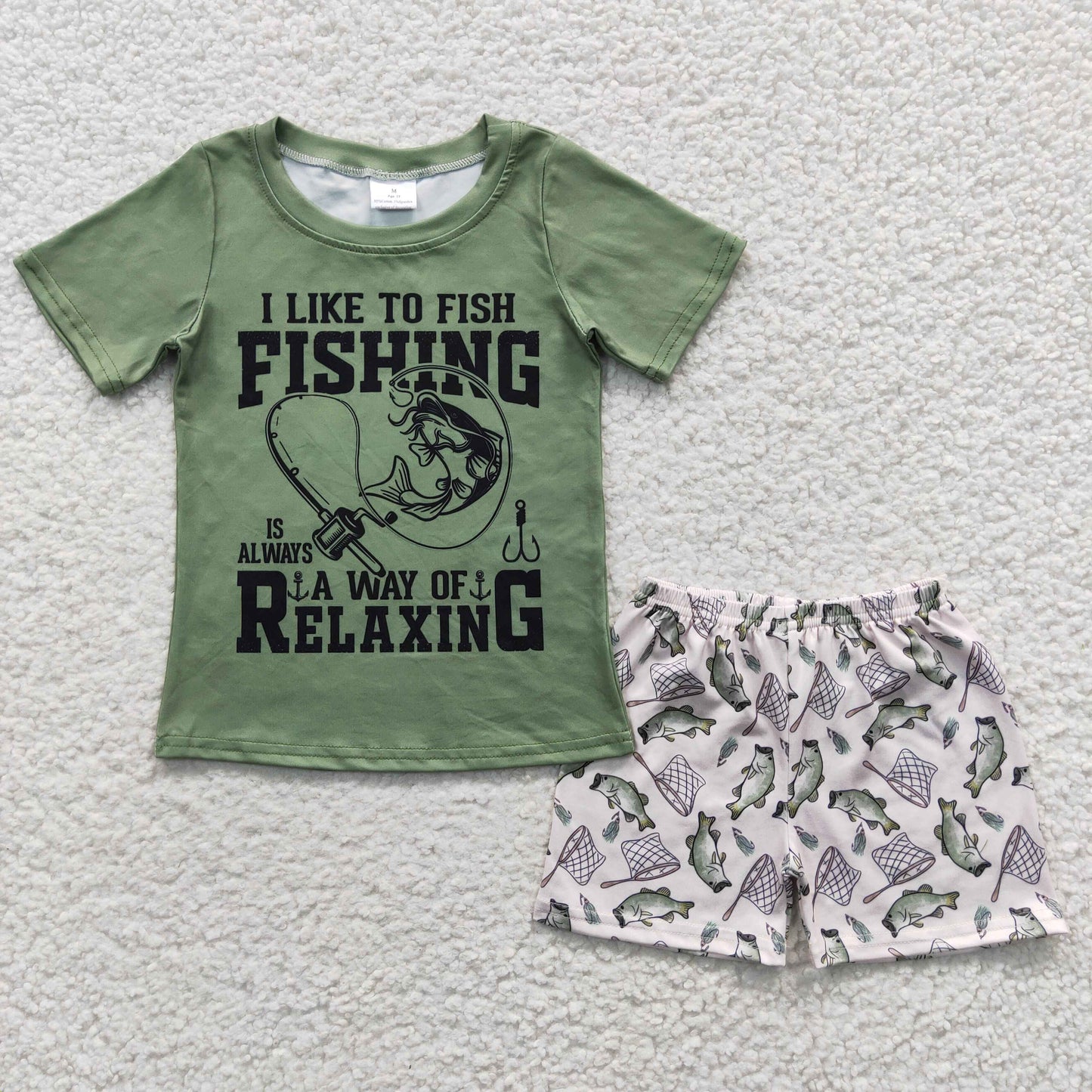 Sibling Baby Boys Girls Fishing Shorts Outfit