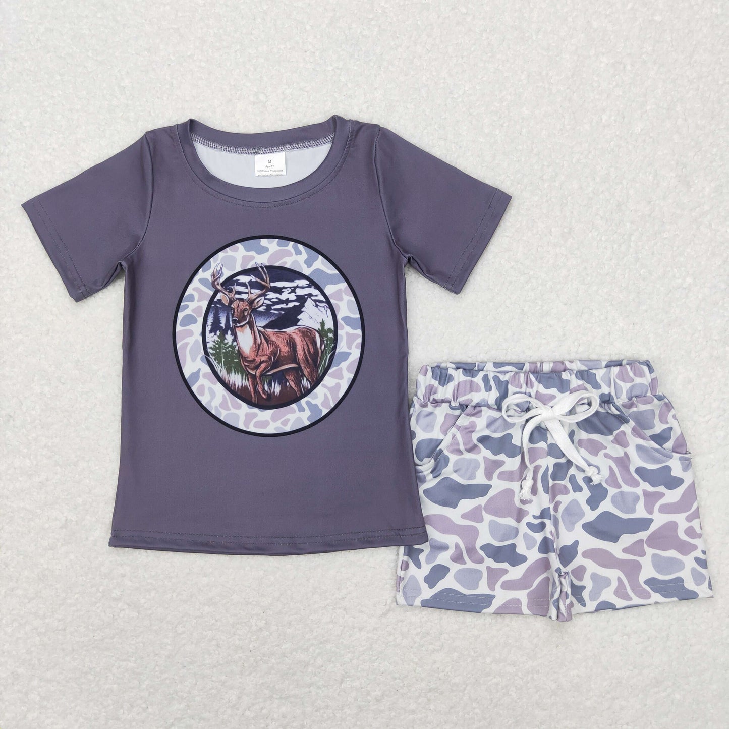Baby Boys Sibling Summer Hunting Camo Shorts Outfit