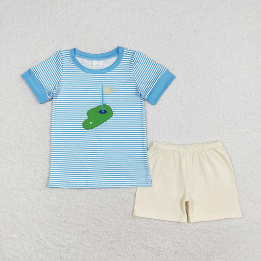 Sibling Baby Boys Embroidery Golf Shirt Top Shorts Summer Clothes Sets