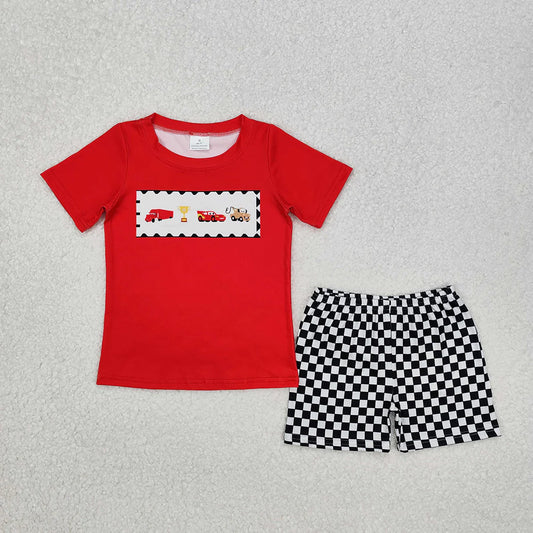Sibling Baby Boys Racing Cars Rompers Outfits Suits