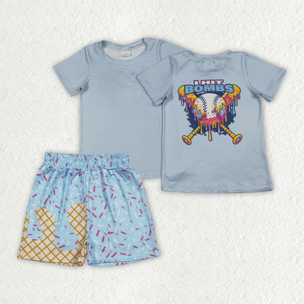 BSSO1951 BOMBS Baseball Tee & Sprinkles Shorts Set – Boys’