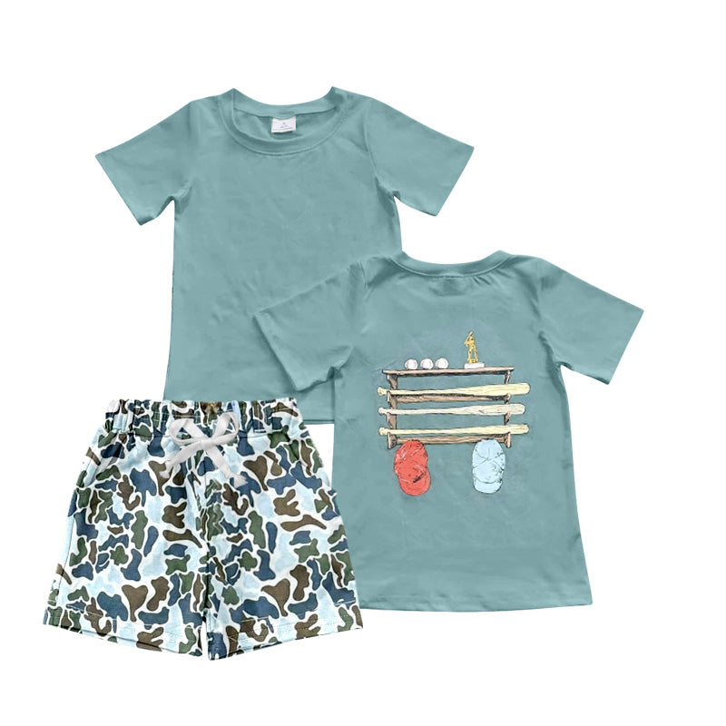 3.21 BSSO2000 Preorder Baseball Top Camo Shorts Boys Summer Clothes Set