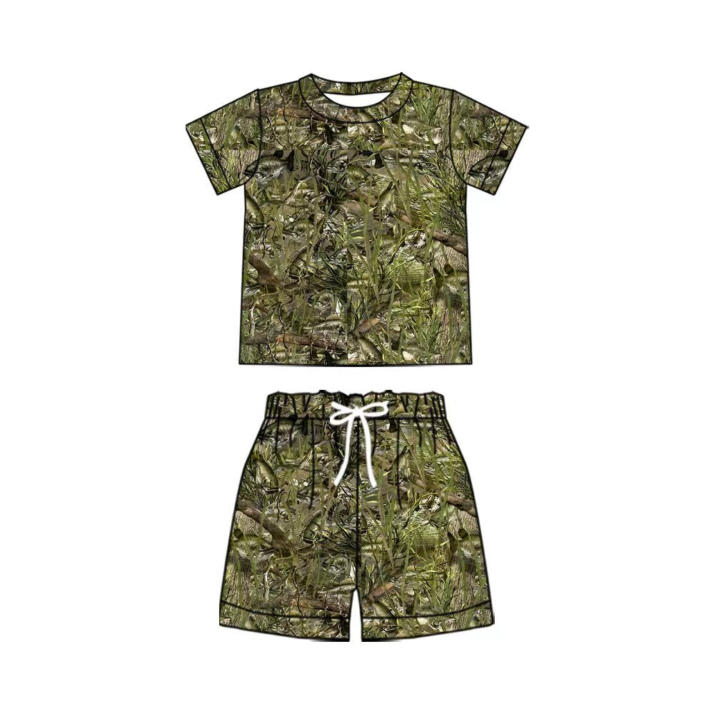 3.24 Baby Boys Green Camo Shorts Outfit Preorder