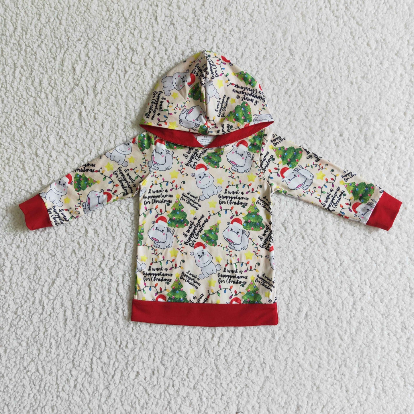 Boys long sleeve Christmas hooded Top BT0056