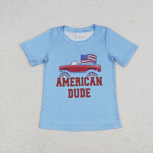 Sibling Baby Boys Short Sleeve Flags Stars 4th of July T-shirts Tops