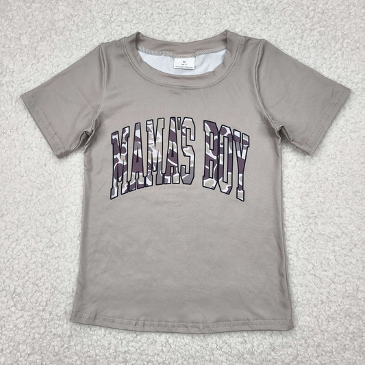 Sibling Baby Boys Short Sleeves Camo Mama's Boy Tee Shirts Tops